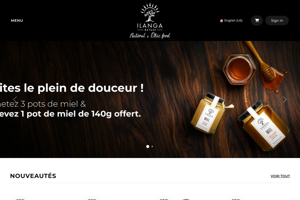 Boutique en ligne Ilanga Nature après migration vers Odoo 19