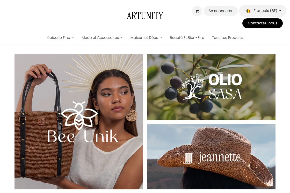Site Artunity — page d’accueil